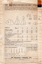 1950's Butterick Child's Princess Line Dress Pattern  - Chest 23" - No. 7005