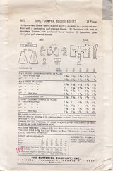 1950's Butterick Child's Shirtwaist Dress with Gored Skirt and Blouse Pattern - Chest 32" - No. 8621