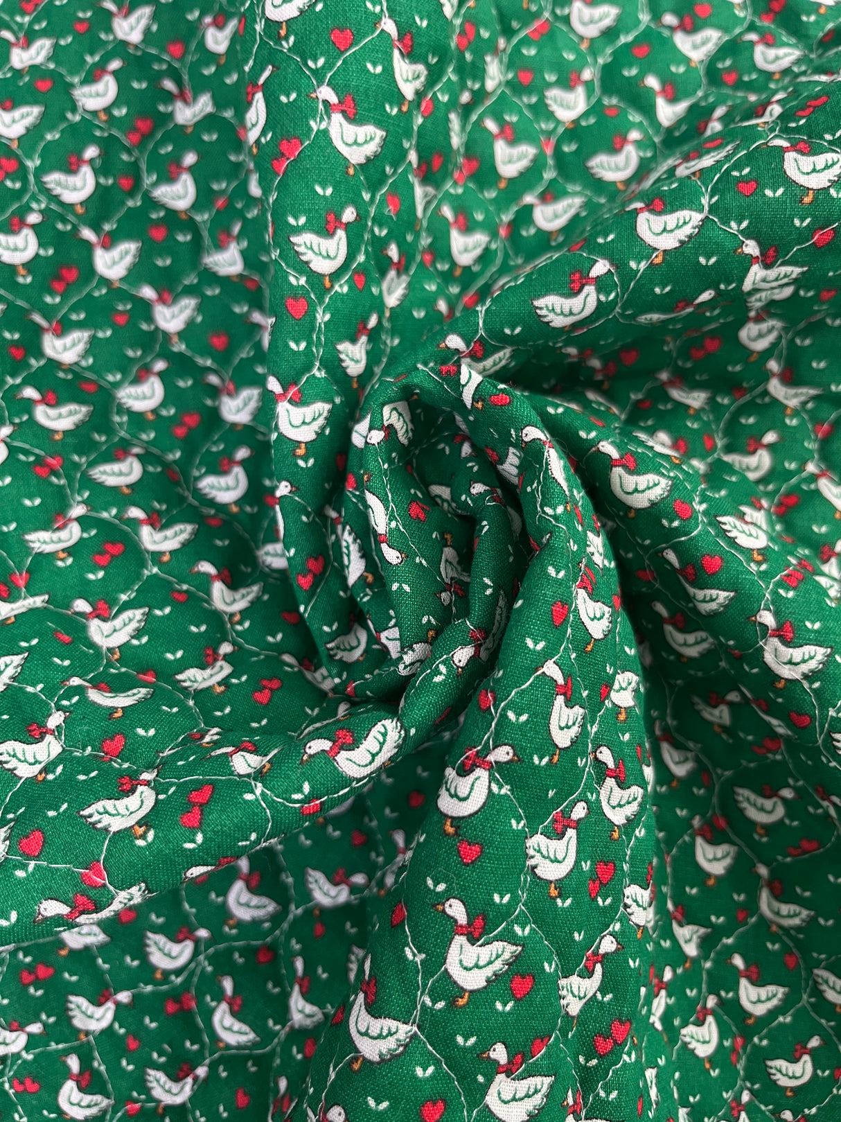 1990's Goose Novelty Print Pre-Quilted Fabric - (P250)