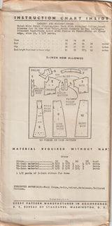 1930's New York Shirtwaist Dress Pattern with Large Collar and Detailed Pocket - Bust 32" - No. 588