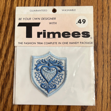 1970’s Heart Shield Applique - deadstock