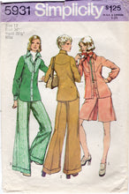 1970's Simplicity Western Style Shirt, Culottes and Bell Bottoms Pattern  - Bust 34" - No. 5931