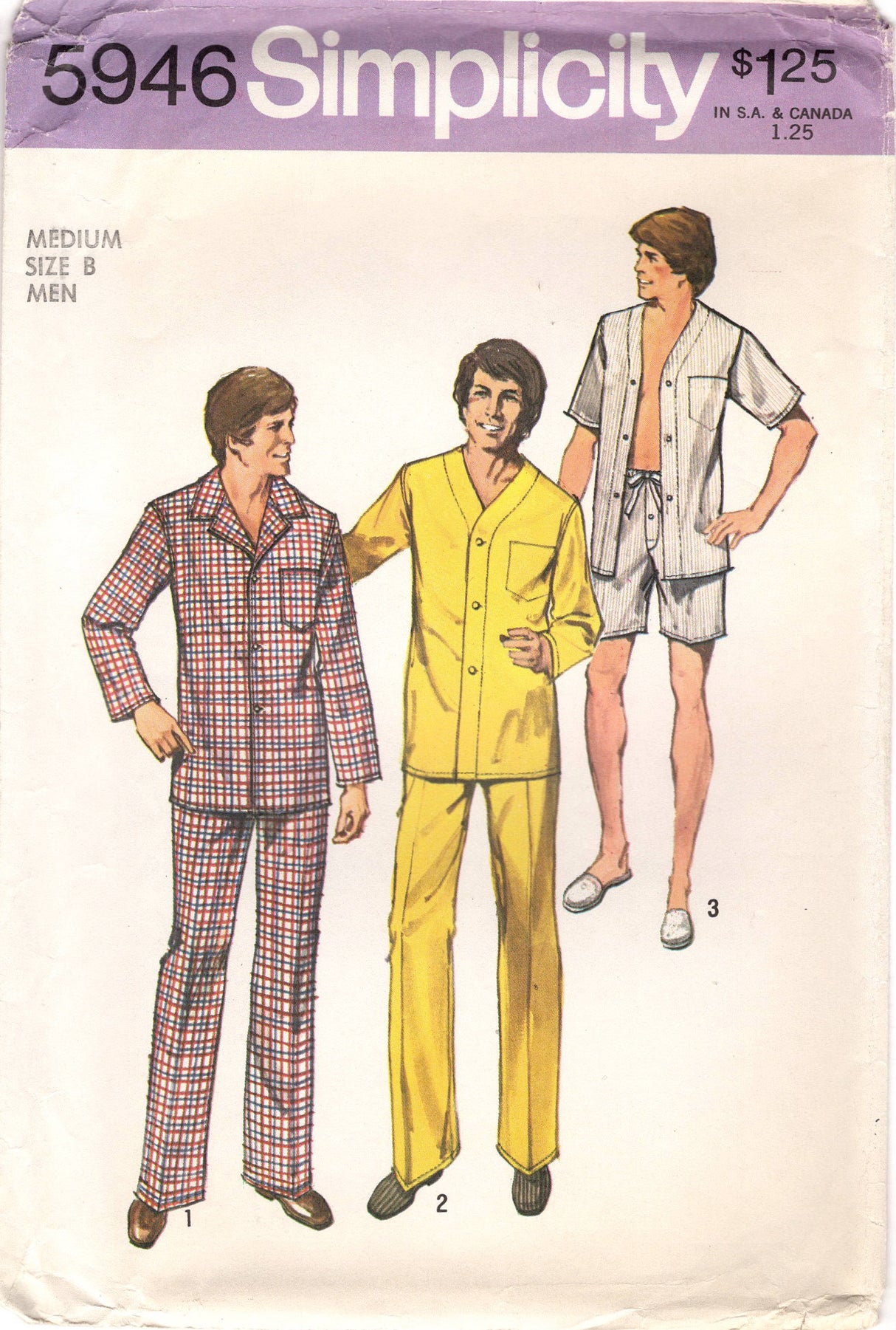 1970's Simplicity Men's Two Piece Pajama pattern - Chest 38-40" - No. 5946