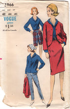1960's Vogue Button Up Blouse, Straight line skirt, Cigarette pants - Bust 44" - No. 5966