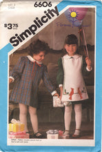 1980's Simplicity Child's Dress and Apron - Florence Eisenman - Size 6 - Chest 25"  - No. 6606