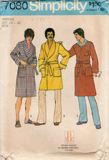1970's Simplicity Men's Robe pattern - Chest 38-40" - No. 7080