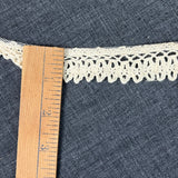 1970’s Cream Floral Crochet Edge Lace with Nylon netting - Cotton - BTY