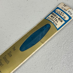 14” Metal Zipper - 1970’s - J. & P. Coats - Multiple colors available