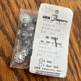 1970’s JHB Imports Silver/Black formed Plastic Shank Buttons - in original bag