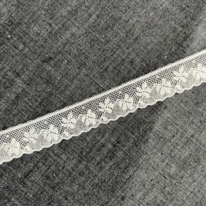 1970’s Small White Running Floral Scallop Edge Lace - No. 64190 - Cotton - BTY