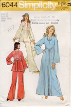 1970's Simplicity Caftans and High Waisted Pants Pattern - Bust 34" - No. 6044