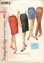 1960's Simplicity Maternity Shorts, Cigarette Pants, and Shorts pattern - Waist 24" - No. 6061