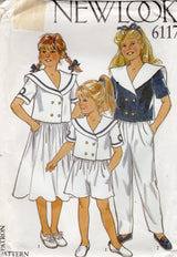 1980's New Look Children's Sailor Jacket, Shirt, Trousers, and Shorts Pattern - Chest 21.5-28" - No. 6117