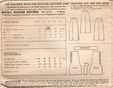 1940's McCall Straight Skirt Pattern - Waist 28" - No. 6119