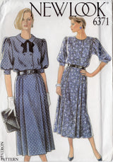 1980's New Look Double Breasted Shirtwaist Dress Pattern - Bust 31.5-40" - No. 6371