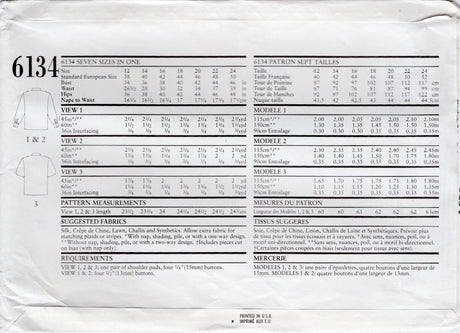 2000's New Look Button Up Shirt Pattern - Bust 34-46" - No. 6134