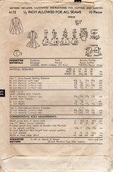 1950's Advance Skating Costume or Princess Line Dress Pattern - Bust 32" - No. 6172