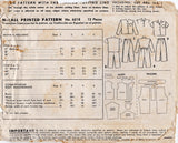 1940's McCall Child's Two Piece Pajamas - Sz 6 - Chest 24" - No. 6218