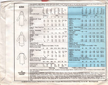 1970's McCall's Child's Coat Pattern with or without Hood - Size 8 - Chest 27" - No. 6284