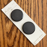 1970’s Le Chic Brown Matte Plastic Buttons - Brown - Set of 2 - Size 54 -  1 3/8" -  on card