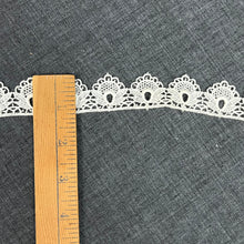 1970’s White Elaborate Drop Down Rounded  Edge Lace - Cotton - BTY