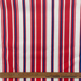 1970’s Red, White and Blue Striped Fabric - Rayon/Poly Blend - BTY