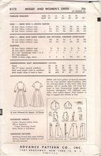 1950's Advance Button Up Collared Dress Pattern - Bust 32" - No. 8173