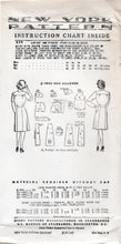 1940's New York Button Up Shirtwaist Dress Pattern with Regular Collar or Pussy Bow Collar - Bust 32-40" - No. 638