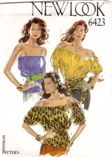 1990's New Look Off the Shoulder or Halter Top pattern - Bust 31.5-32.5-34-36-38-40" - No. 6423