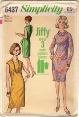 1960's Simplicity Jiffy Sheath Dress with Tie Collar - Bust 32" - No. 6437