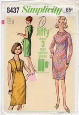 1960's Simplicity Jiffy Sheath Dress with Tie Collar - Bust 32" - No. 6437