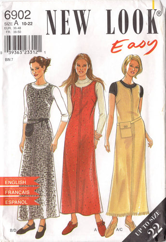 2000's New Look Straight Line Jumper Dress Pattern and Hip bag - Bust 32.5-44