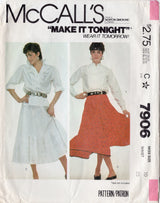 1980's McCall's Flared Skirt with Ruffle Pattern - Waist 25" - No. 7906