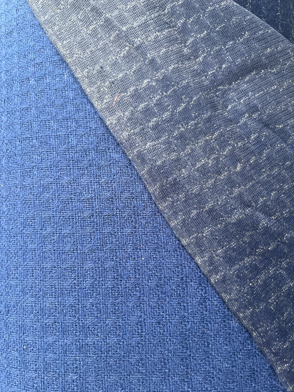 1970’s Navy Solid Color Bonded Fabric - Acrylic - BTY