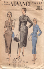 1950's Advance Two Piece Dress Suit pattern with Scallop Flap Detail - Bust 35" - No. 6574