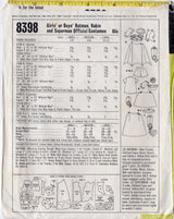 1960's McCall's Child's Batman, Robin and Superman Costume- Chest 24-26" - No. 8398