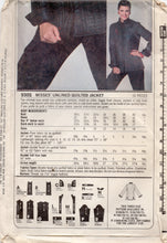 1970's Simplicity Unlined Quilted Jacket Pattern - Bust 31.5-34"  - No. 9305