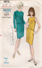 1960's Vogue  Two Piece Dress Pattern with Rounded Yoke - Bust 32" - No. 6873