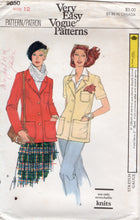 1970's Vogue Unlined Jacket or Shirt Pattern - Bust 34" - No. 9850