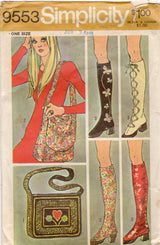 1970's Simplicity Spats and Bag Pattern - One Size - No. 9553