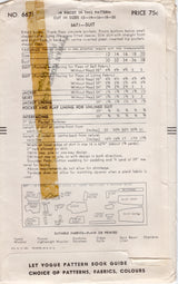 1940's Vogue Bolero Jacket and Slim Skirt pattern - Bust 36" - No. 6671