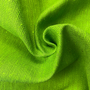 1970’s Bright Green Cotton Linen Blend Fabric - BTY