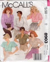 1980's McCall's Button Up Blouse Pattern with Flutter, Long or Short Sleeves - Bust 44-46" - No. 8903