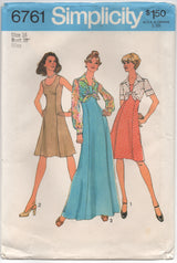 1970's Simplicity Princess Line Dress and Unlined Jacket pattern - Bust 38" - No. 6761