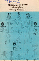 1970's Simplicity Princess Line Dress or Tunic and Pants pattern - Bust 38" - No. 7177