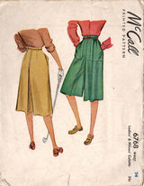 1940's McCall Culottes pattern - Waist 24" - no. 6768