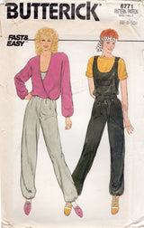 1980's Butterick Pullover Top and Jumpsuit Pattern - Bust 30.5-32.5" - No. 6771