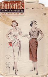 1950's Butterick Suntime Dress and Bolero Jacket Pattern - Bust 32" - No. 6904