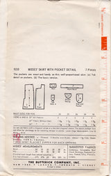 1950's Butterick Skirt Pattern with pockets - Waist 24" - No. 9150