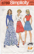 1970's Simplicity Wrap Skirt Cover up pattern - Waist 26.5-28" - No. 6789